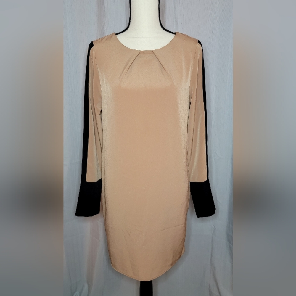 Lulu's Shift Into Gear black & brown shift dress Size M
